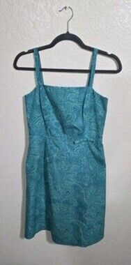 Vintage Ann Taylor Factory Dress Size 2 Shades of Green Paisley Print Summer